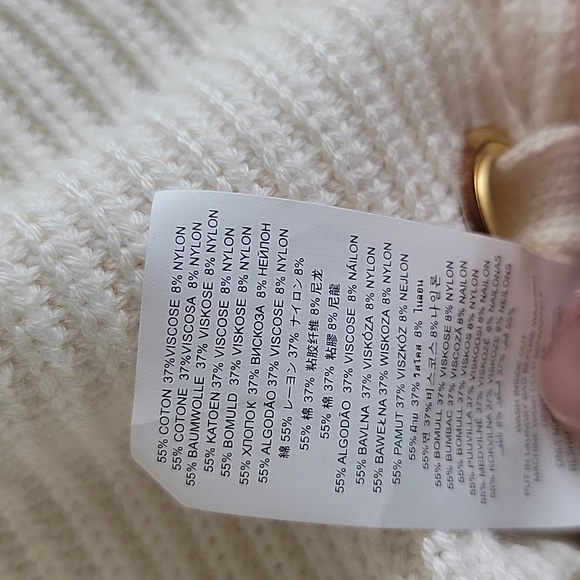 Michael Kors Cream Beige Side Lace Sleeveless Sweater. Size Large. - Picture 7 of 11